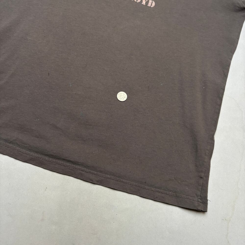 Vintage Y2K Pink Floyd Flocked Pink Pig Brown Short Sleeve T Shirt Men's Small - Picture 9 of 13